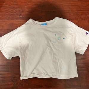 champion white cropped tee